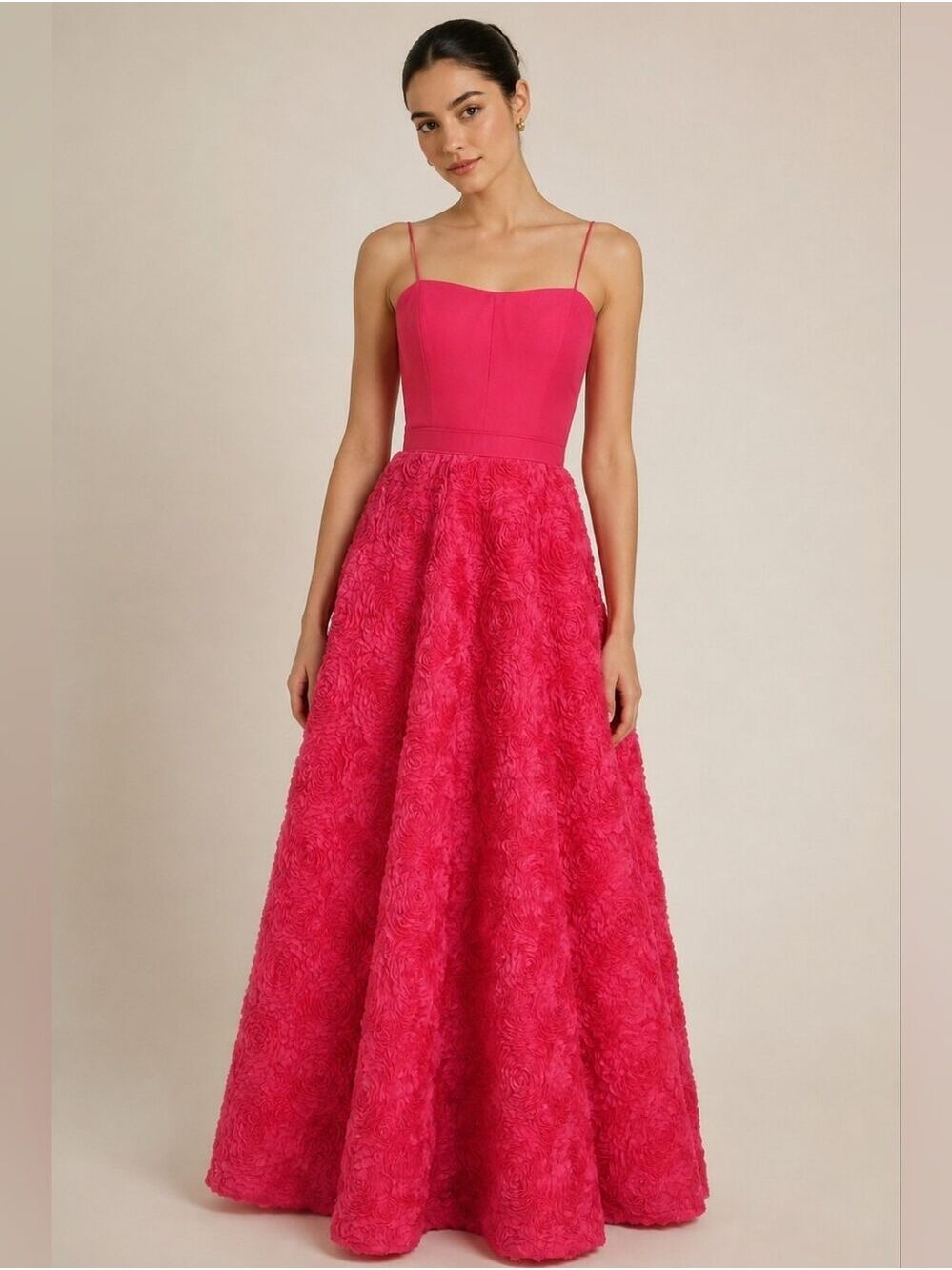 Aidan Mattox Soutache Flower Skirt Gown, Size 8